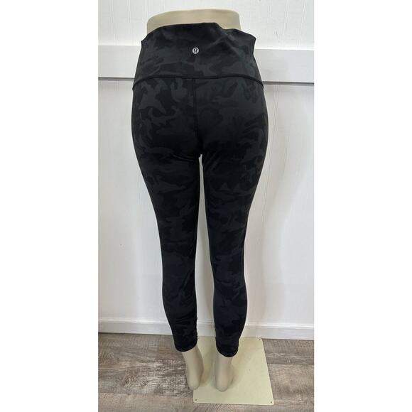 Lululemon Wunder Under High Rise Tight 25" Sz 10 Black/Gray Camo Crop Legging - Picture 3 of 12